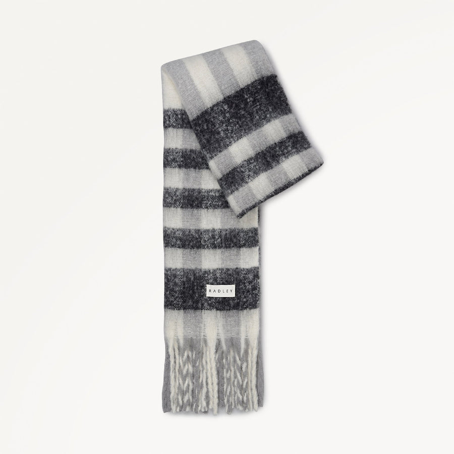 Radley Check Fabric Scarf in Ash - 112491