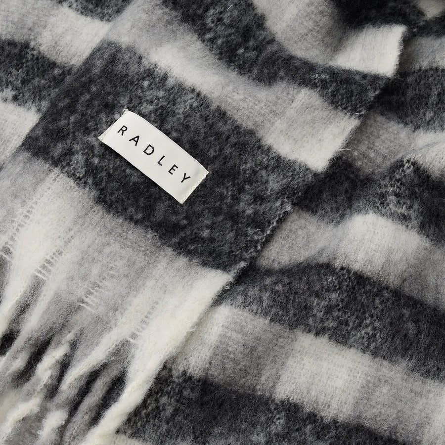 Radley Check Fabric Scarf in Ash - 112491