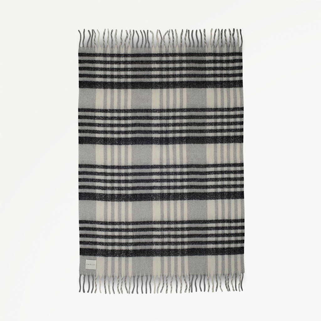 Radley Check Fabric Blanket in Ash - 112495