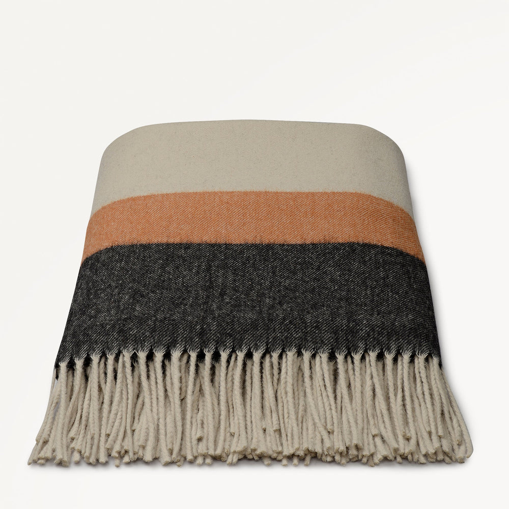 Radley Stripe Fabric Blanket in Snow - 112496