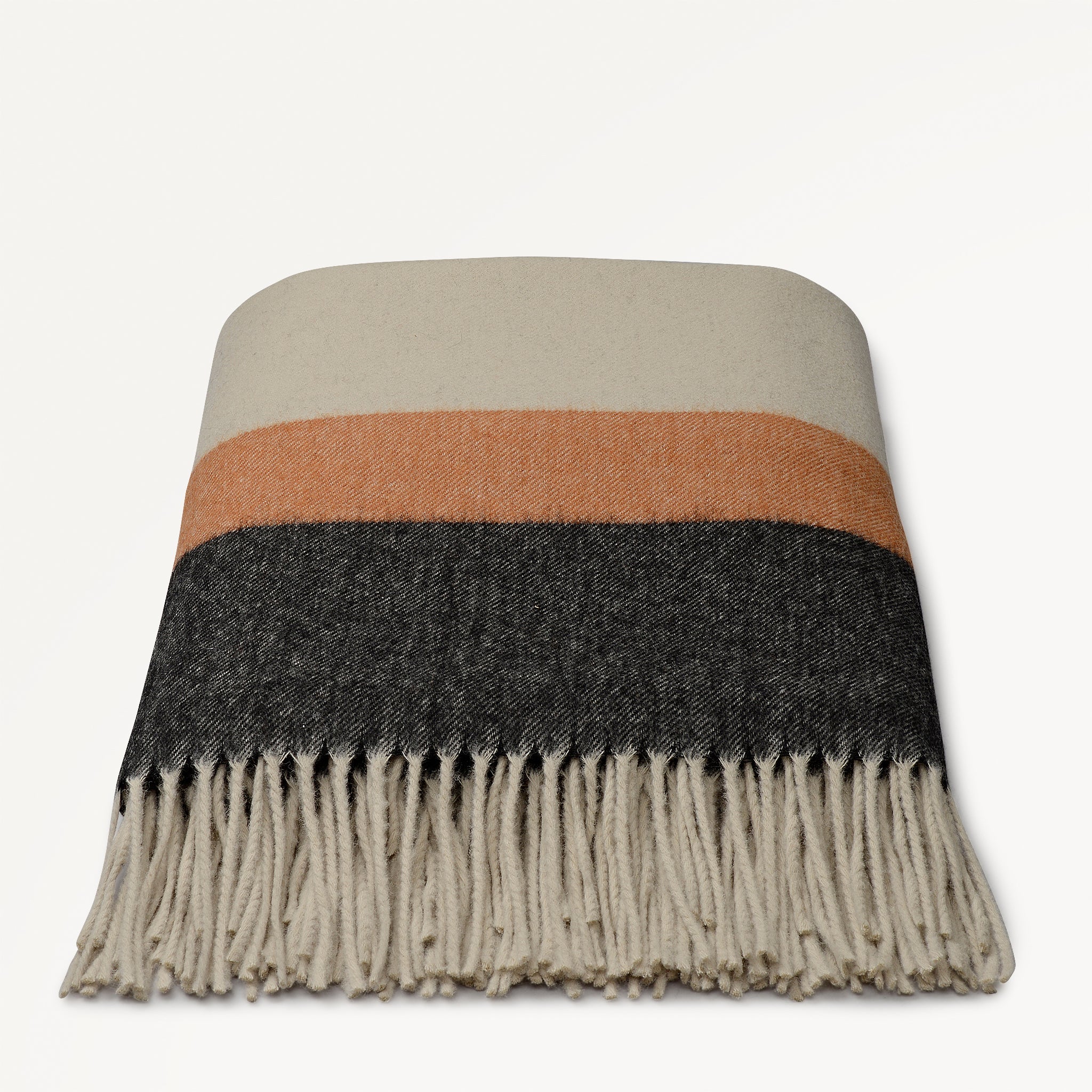 Radley Stripe Fabric Blanket in Snow - 112496