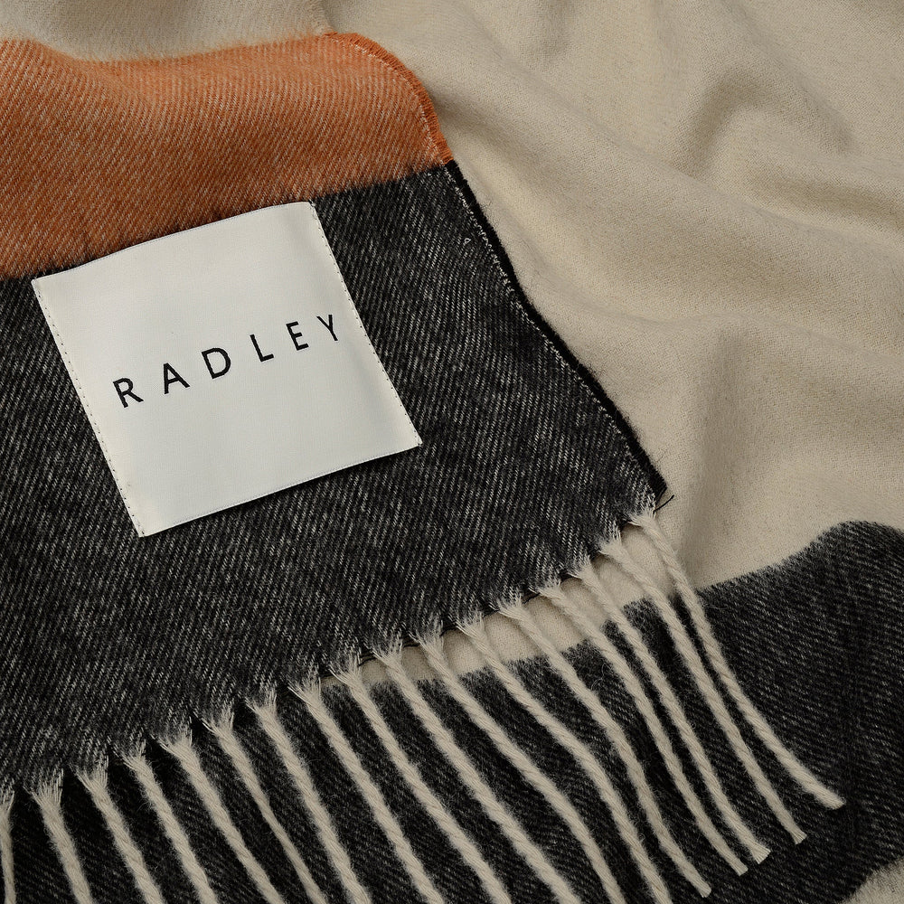 Radley Stripe Fabric Blanket in Snow - 112496