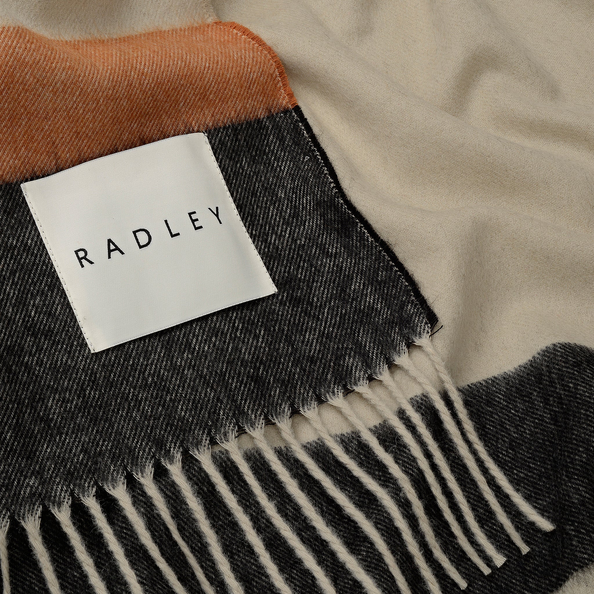 Radley Stripe Fabric Blanket in Snow - 112496