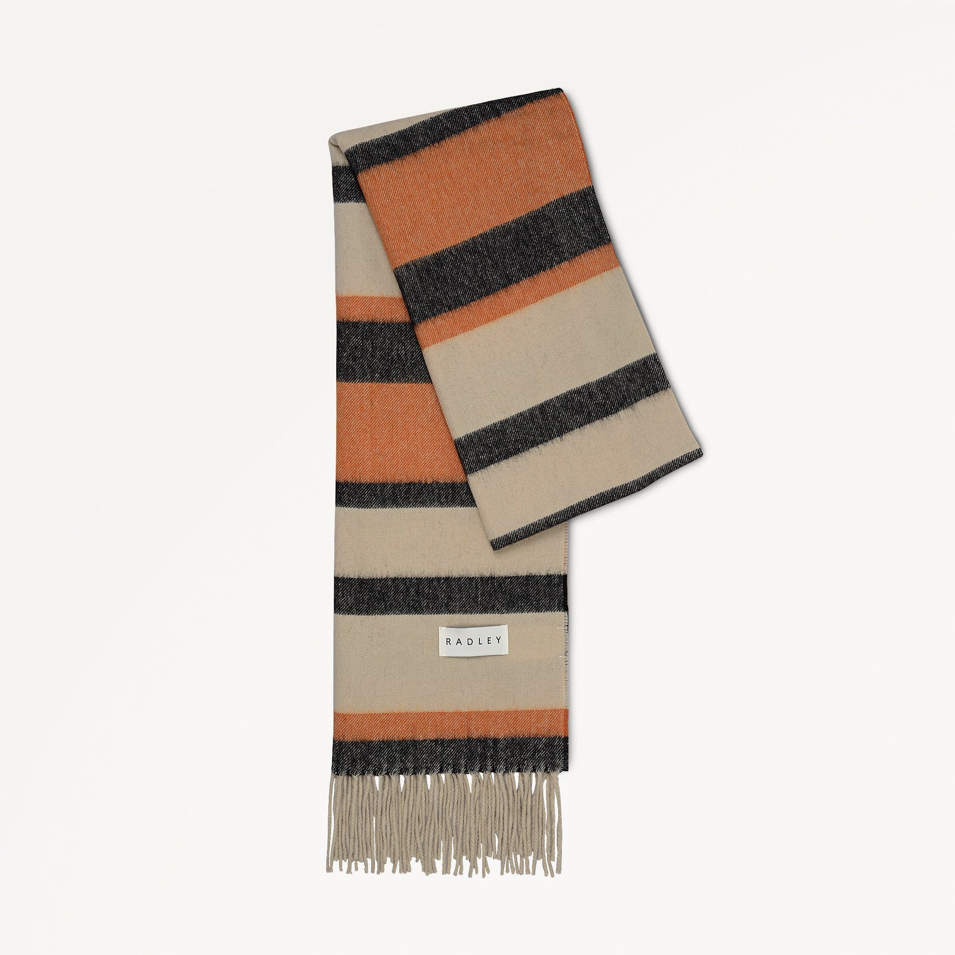 Radley Stripe Fabric Scarf in Snow - 112497