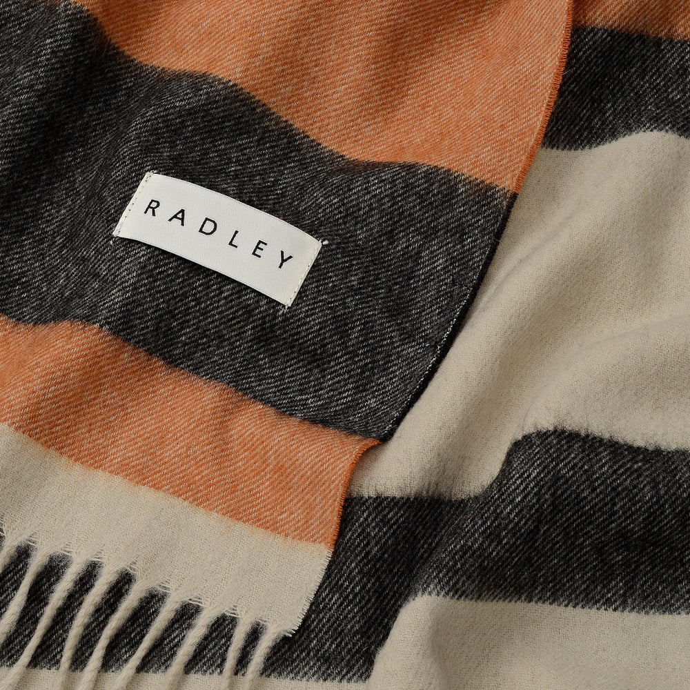 Radley Stripe Fabric Poncho in Snow - 112498