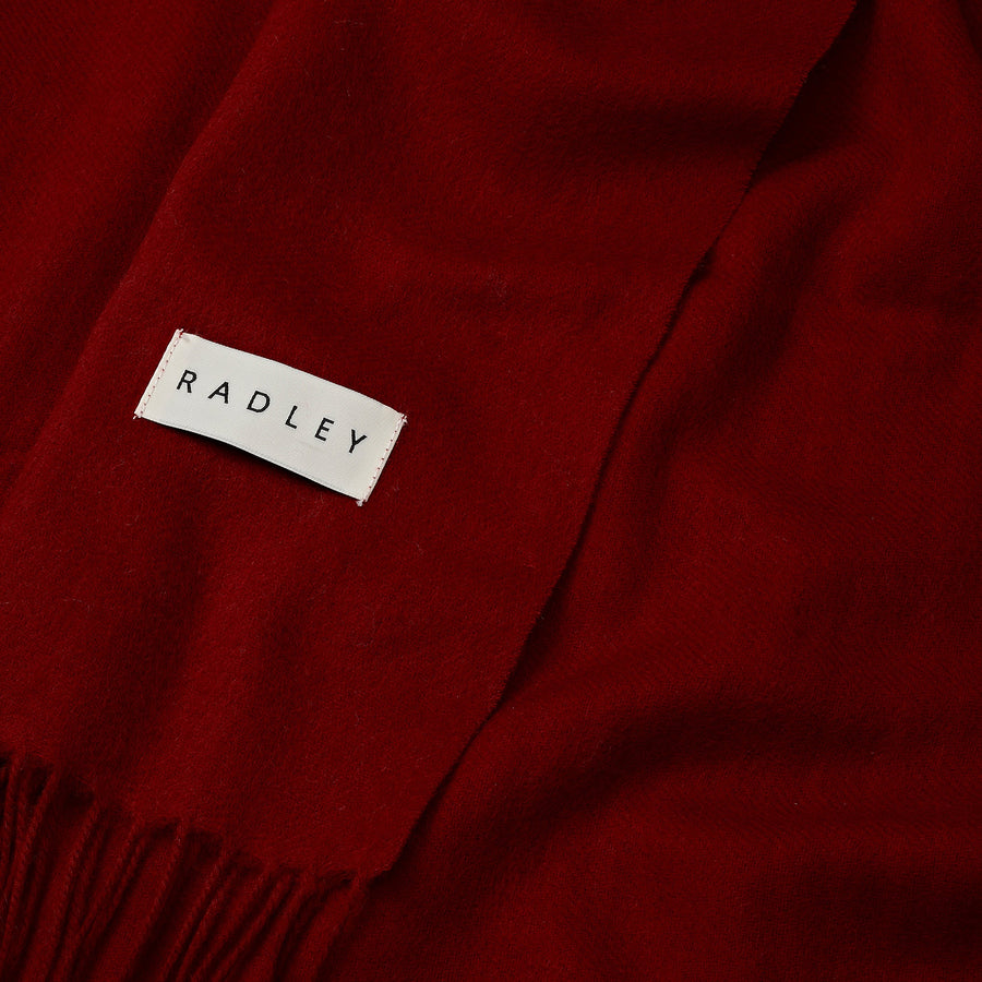 Wool Fabric Scraf in Carmine - 112499