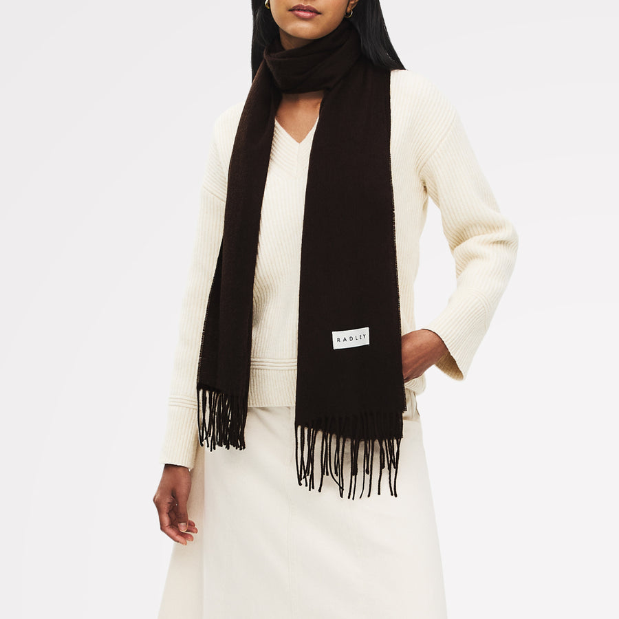 Wool Fabric Scarf in Dark Oak - 112501