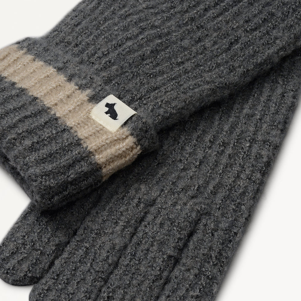 Knitters Lane Fabric Knitted Glove in Dark Grey - 112503