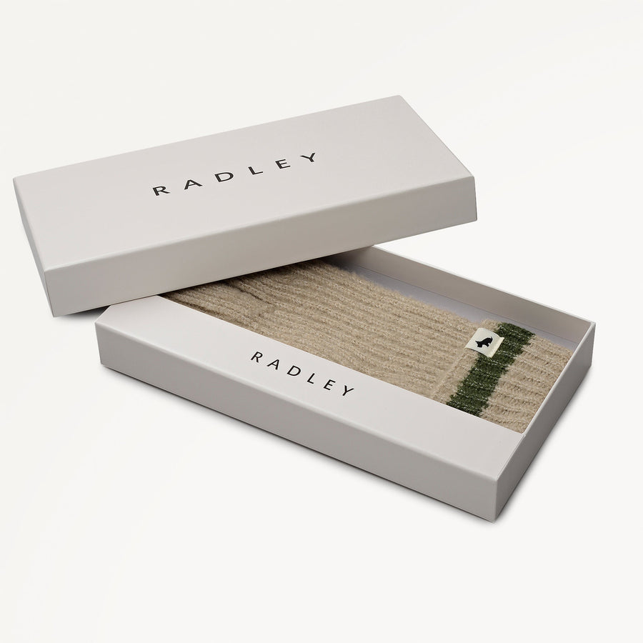 Knitters Lane Fabric Knitted Glove in Oatmeal Marl - 112506