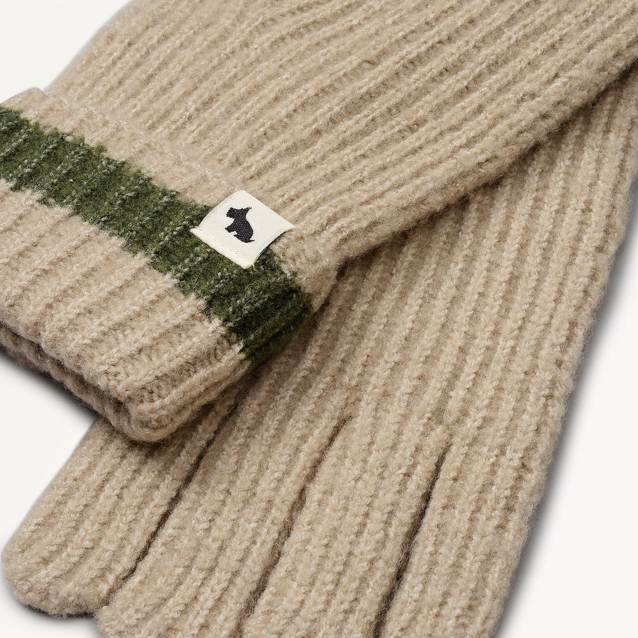 Knitters Lane Fabric Knitted Glove in Oatmeal Marl - 112506