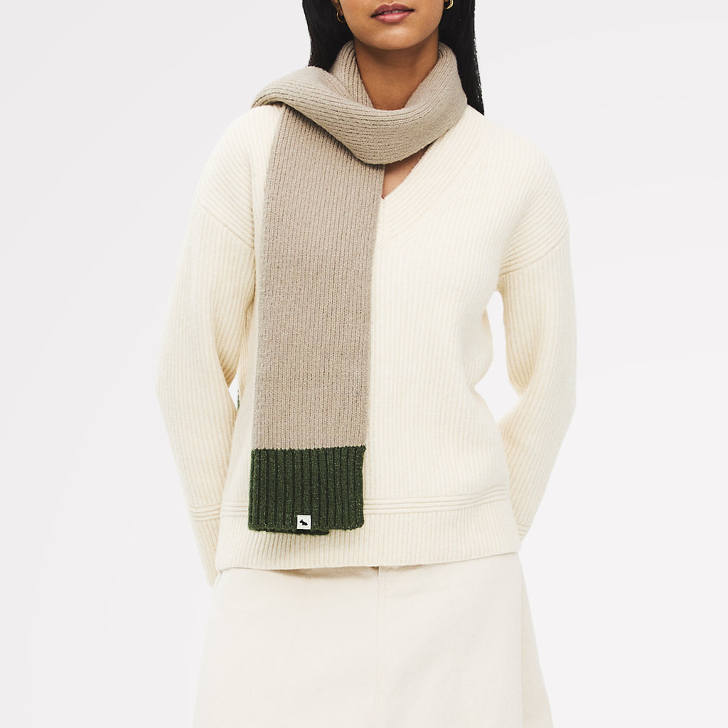 Knitters Lane Fabric Knitted Scarf in Oatmeal Marl - 112507