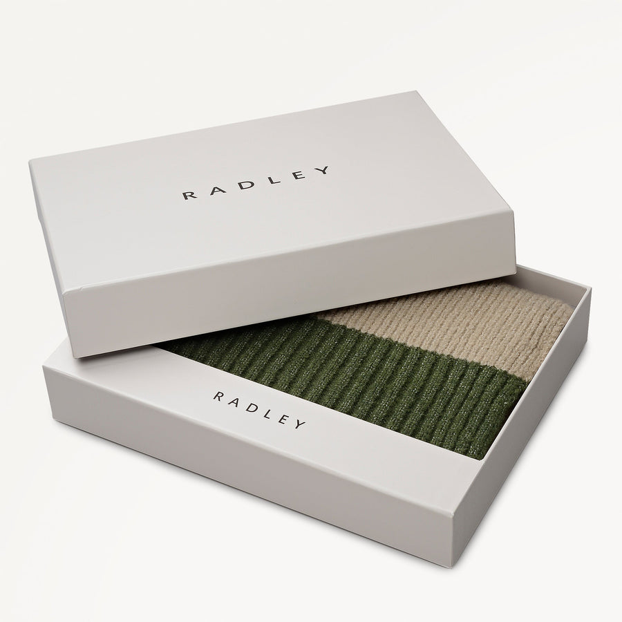 Knitters Lane Fabric Knitted Scarf in Oatmeal Marl - 112507