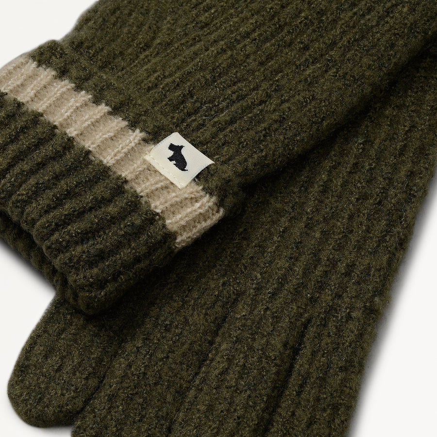 Knitters Lane Fabric Knitted Glove in Pine Needle - 112509