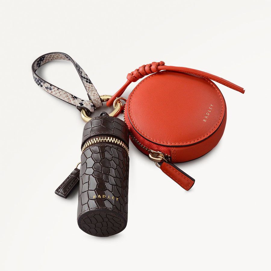 Nicholas Road Leather Small Multi-Compartment Pouch in Flame - 112515