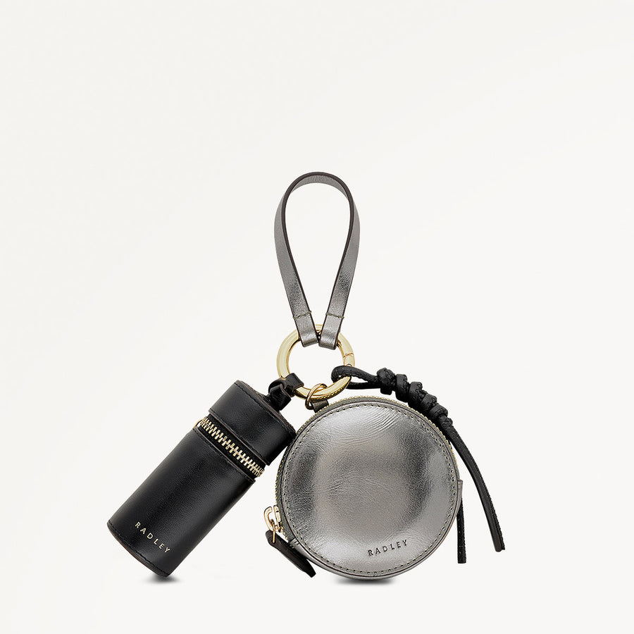 Nicholas Road Leather Small Multi-Compartment Pouch in Silver - 112517