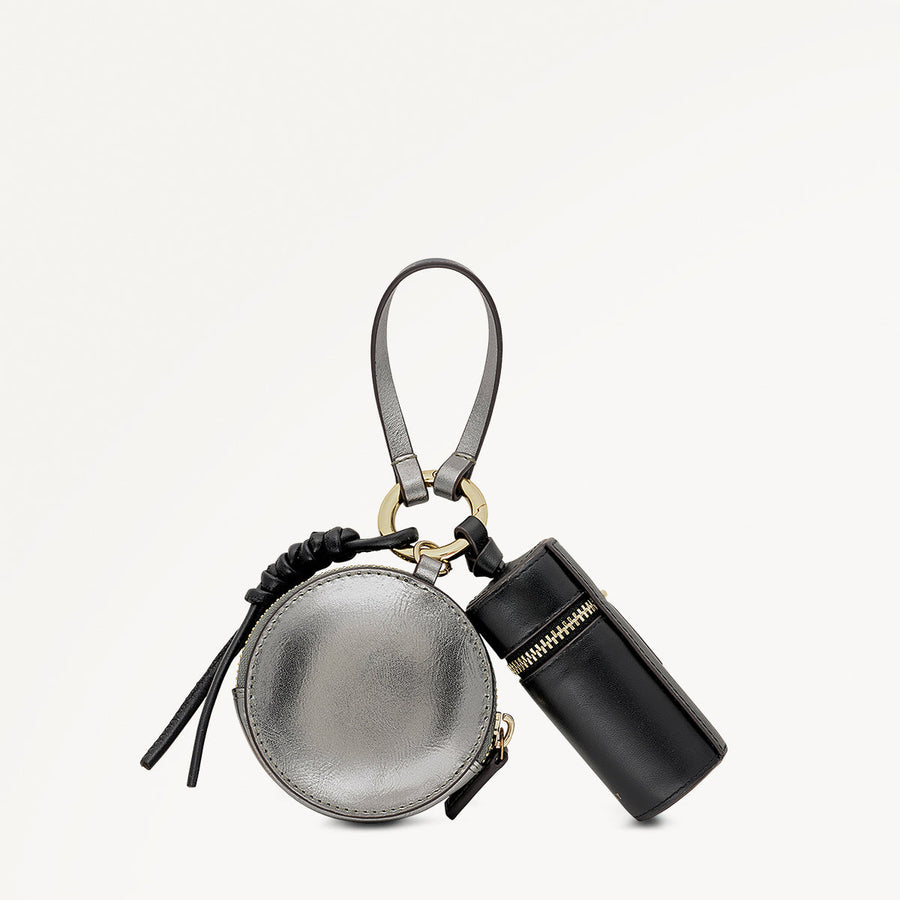 Nicholas Road Leather Small Multi-Compartment Pouch in Silver - 112517