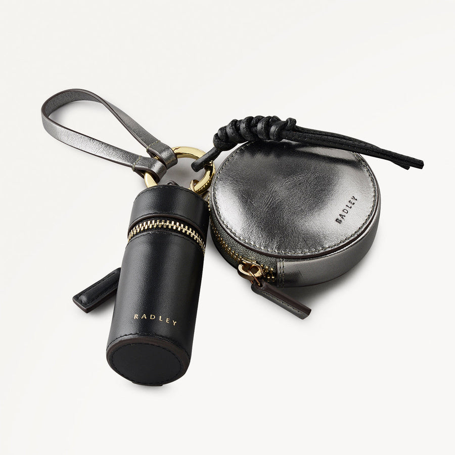 Nicholas Road Leather Small Multi-Compartment Pouch in Silver - 112517