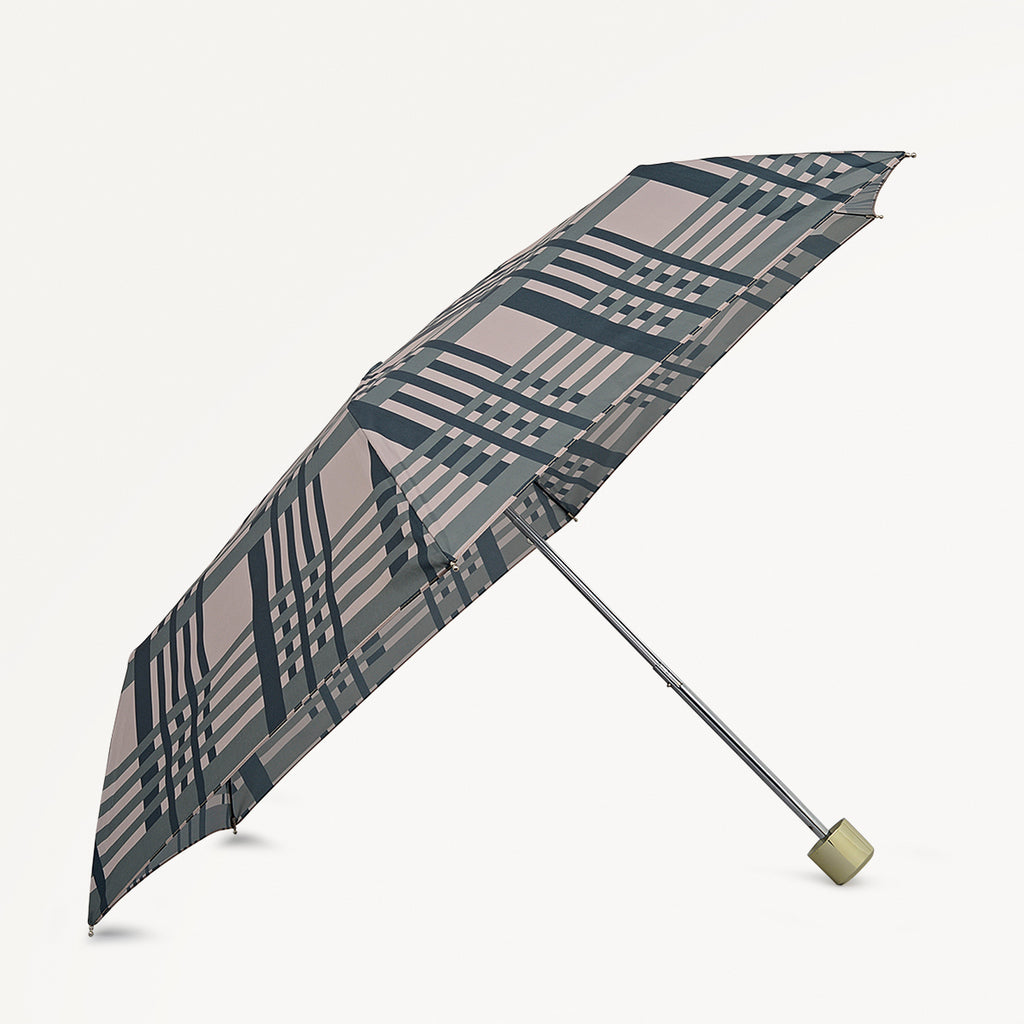 Check Fabric Responsible Handbag Umbrella in Porcini - 112518