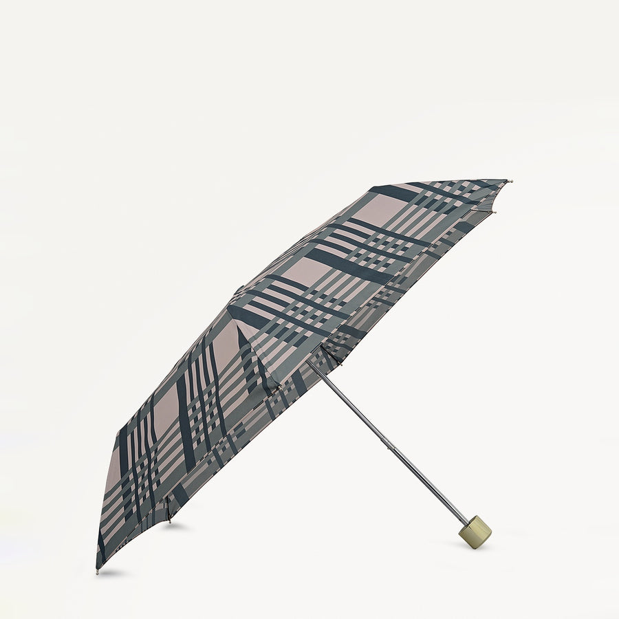 Check Fabric Responsible Handbag Umbrella in Porcini - 112518