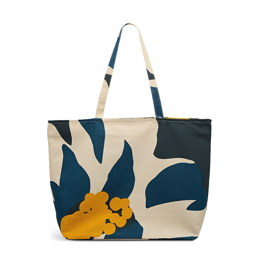 Perfect Poppies Fabric Large Ziptop Tote in Pine Needle - 112522