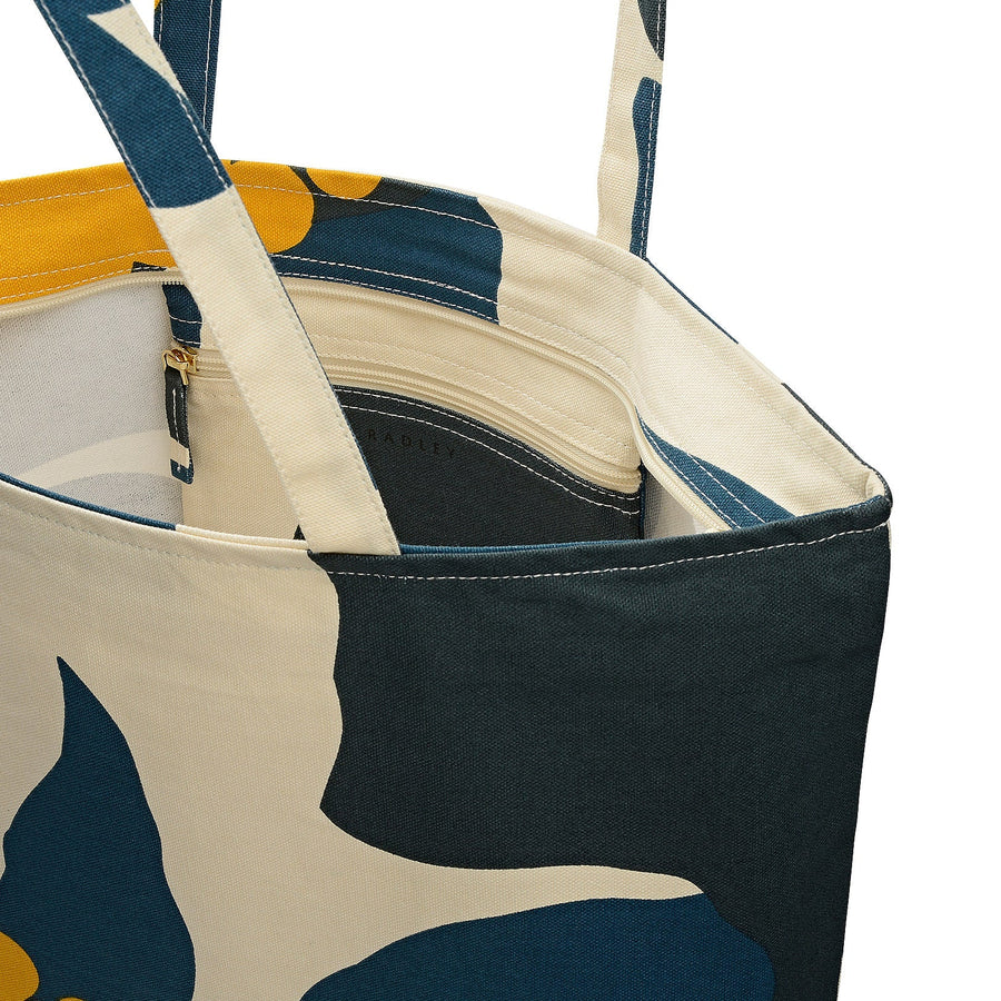 Perfect Poppies Fabric Large Ziptop Tote in Pine Needle - 112522