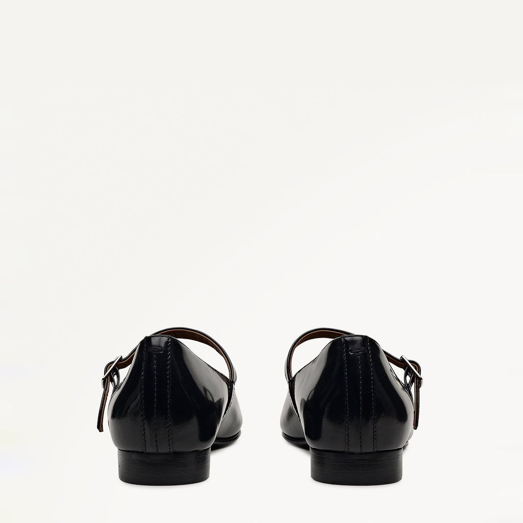 Patent Avenue Chip Toe Mary Jane Flat Black - 112531