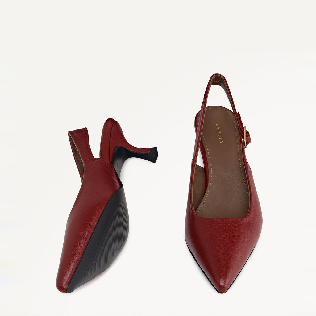 Devonshire Street Point Kitten Slingback Fire Red - 112534