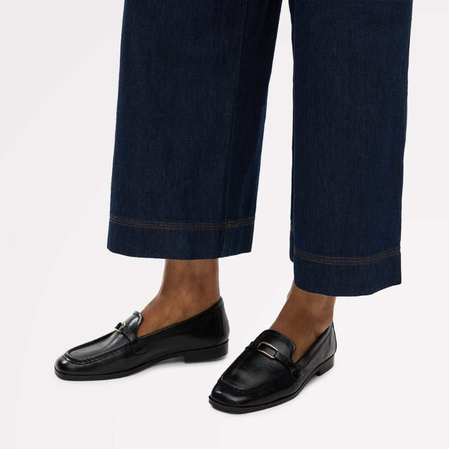 Stockton Row Trim Square Toe Loafer Black - 112537
