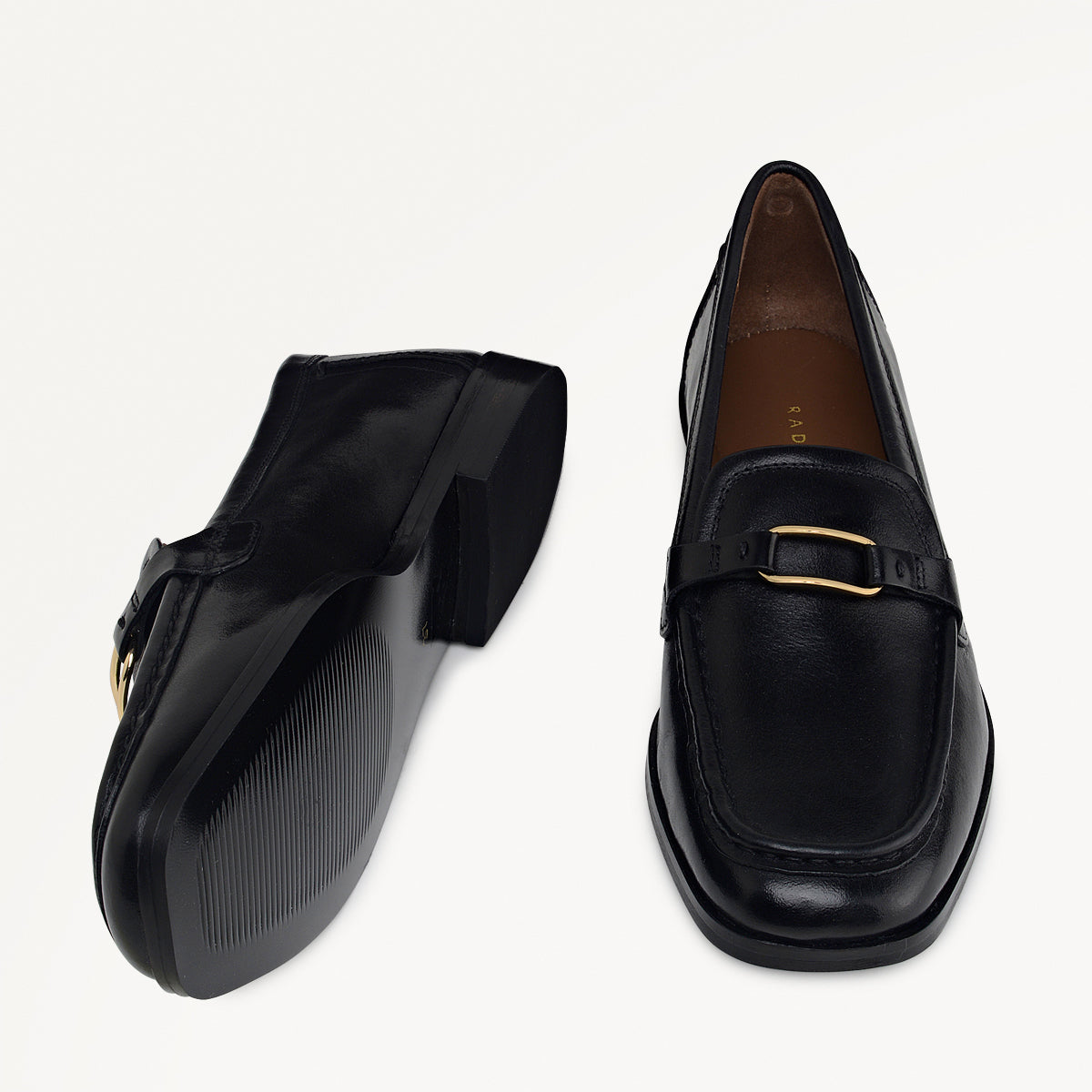 Stockton Row Trim Square Toe Loafer Black - 112537