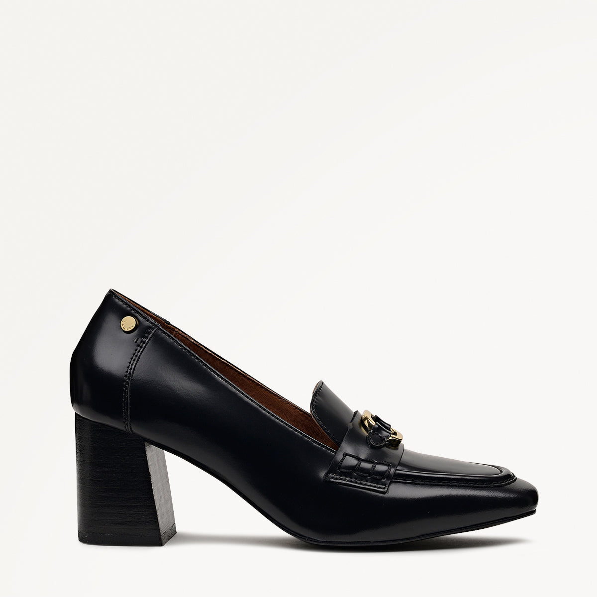 Stockton Mews Trim Heeled Loafer Black - 112539