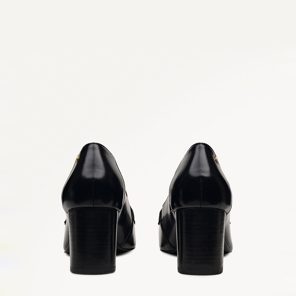 Stockton Mews Trim Heeled Loafer Black - 112539