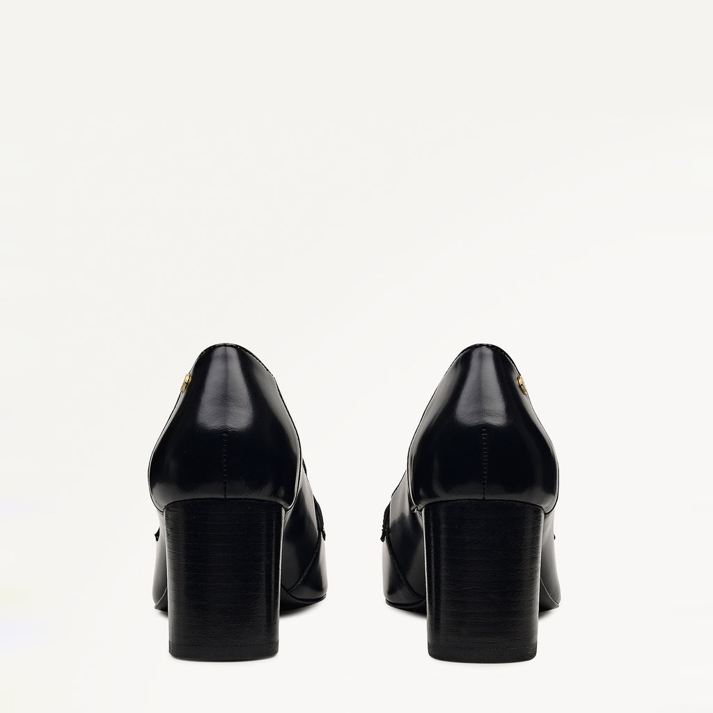 Stockton Mews Trim Heeled Loafer Black - 112539