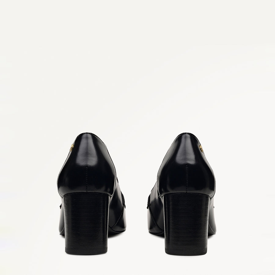 Stockton Mews Trim Heeled Loafer Black - 112539