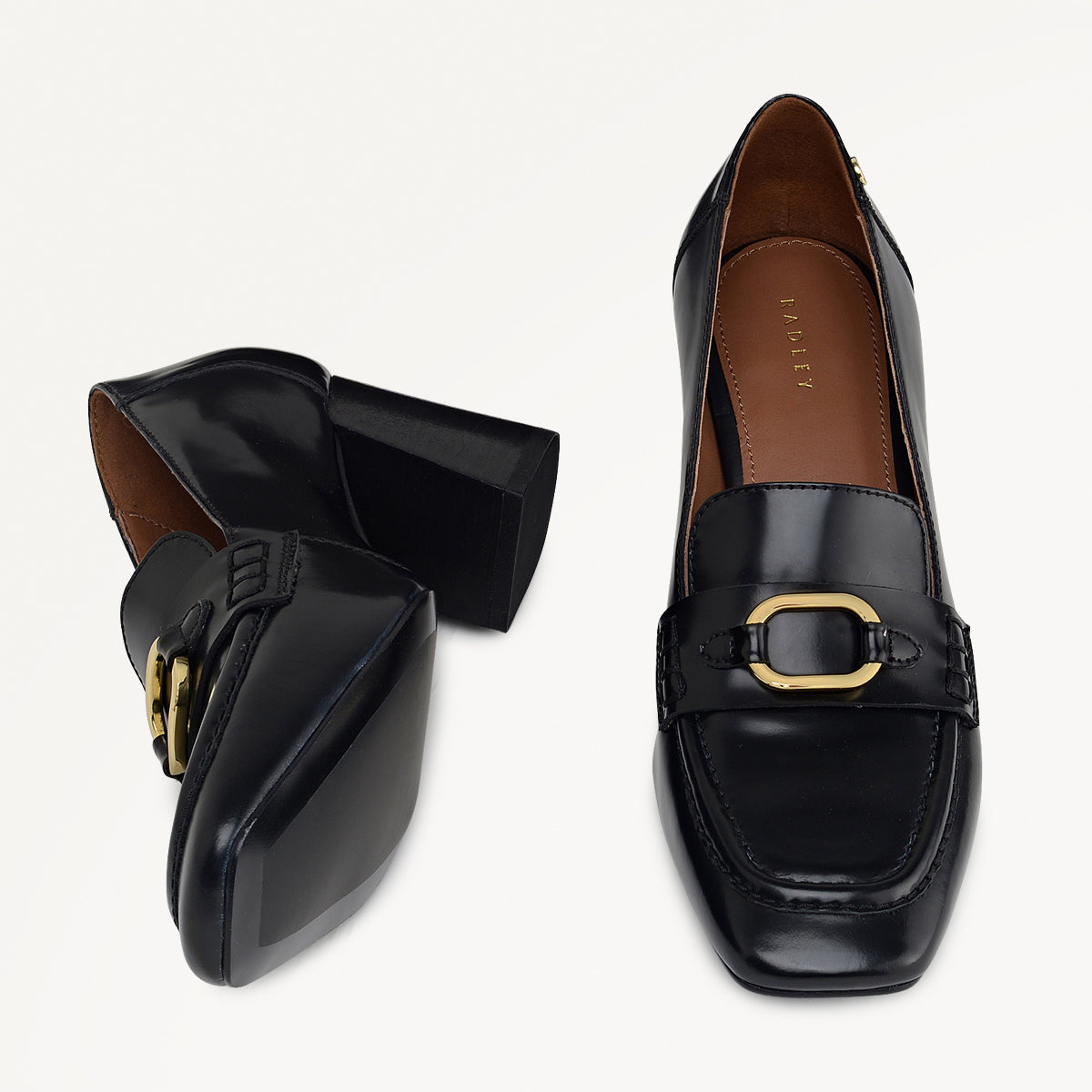 Stockton Mews Trim Heeled Loafer Black - 112539