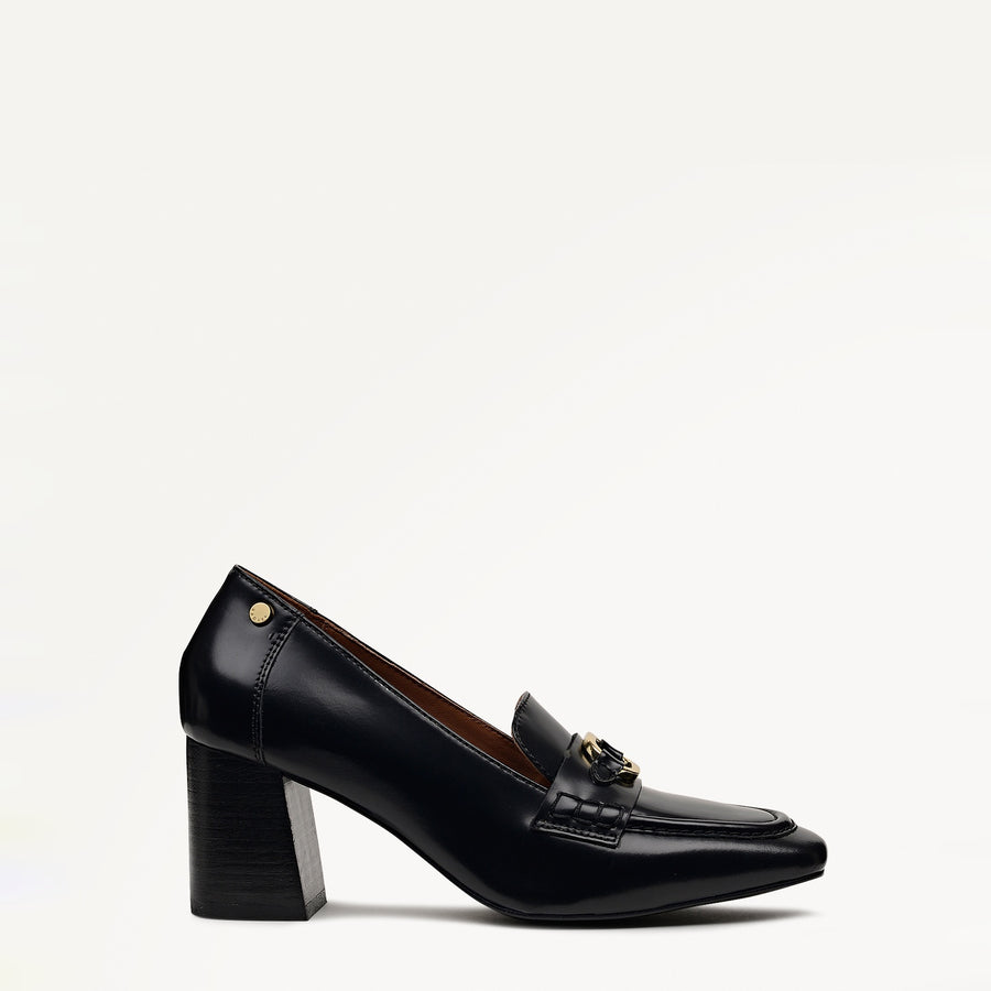 Stockton Mews Trim Heeled Loafer Black - 112539