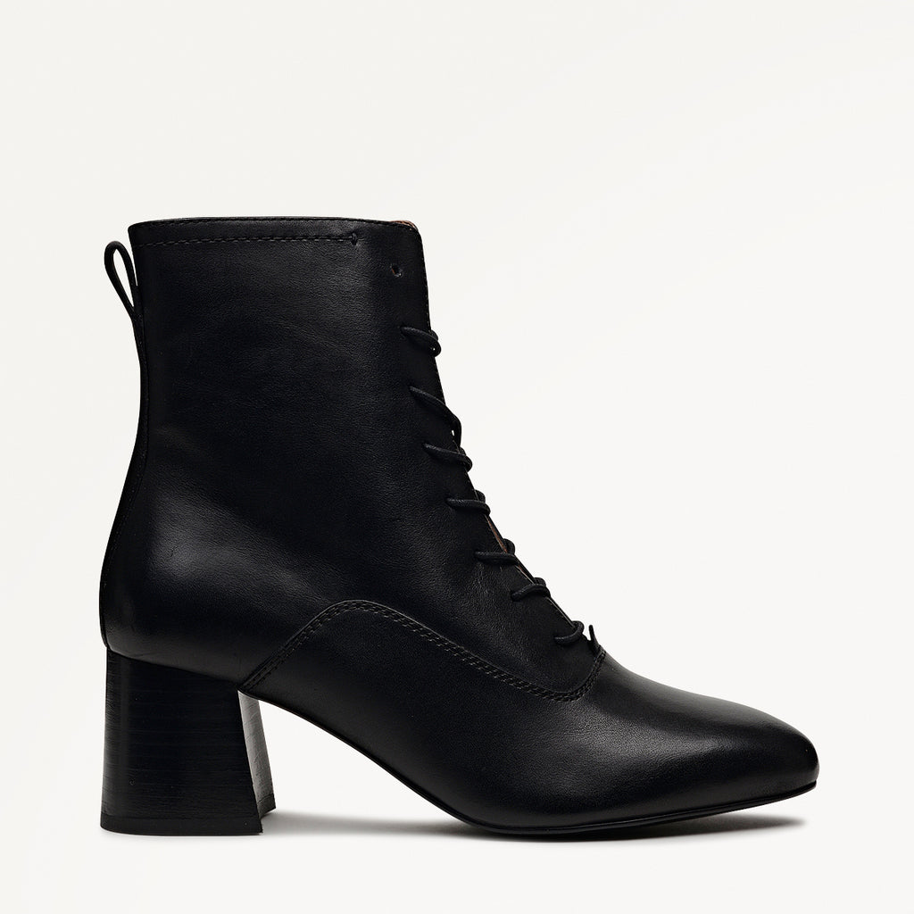 Victoria Gardens Heeled Lace Up Boot Black - 112543