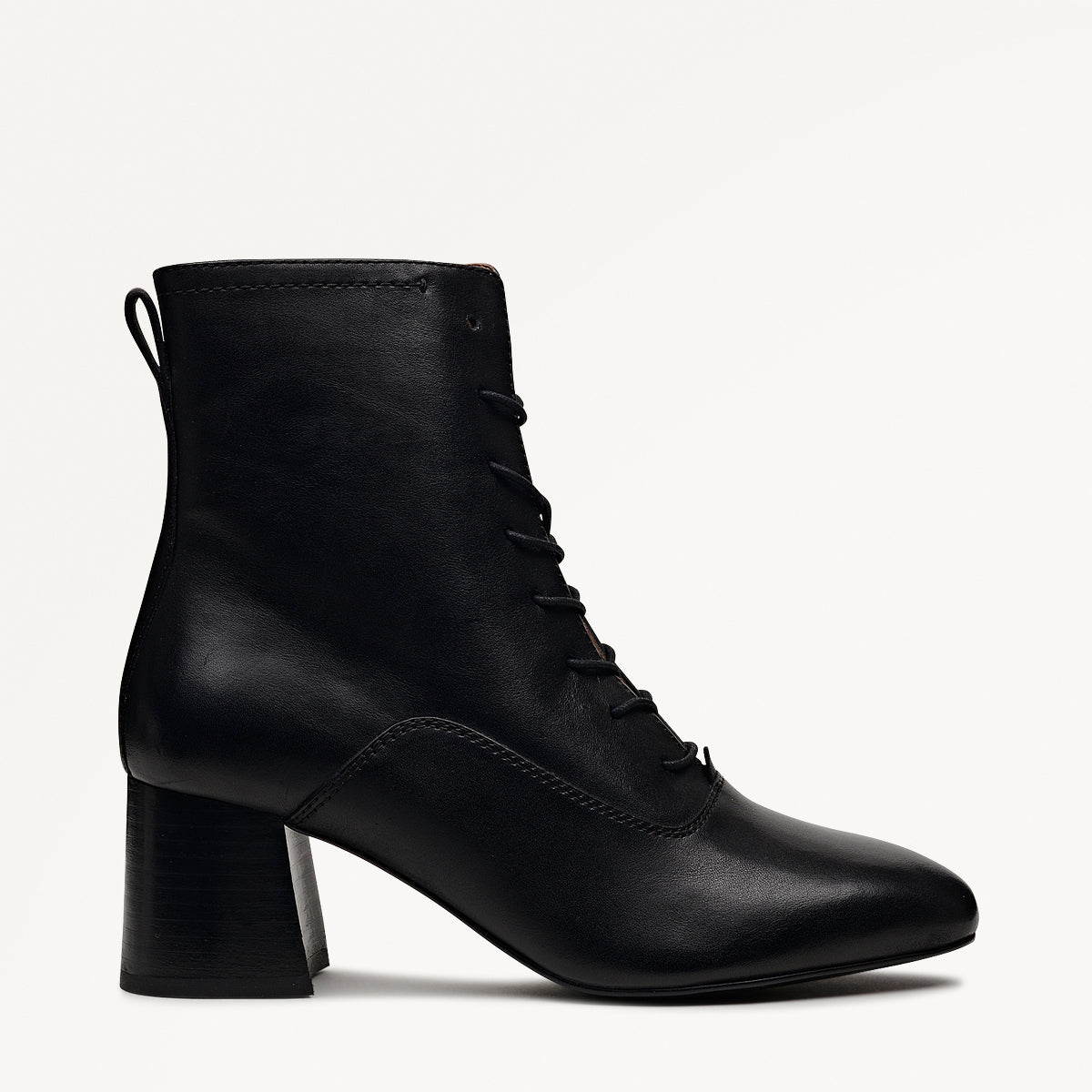 Victoria Gardens Heeled Lace Up Boot Black - 112543