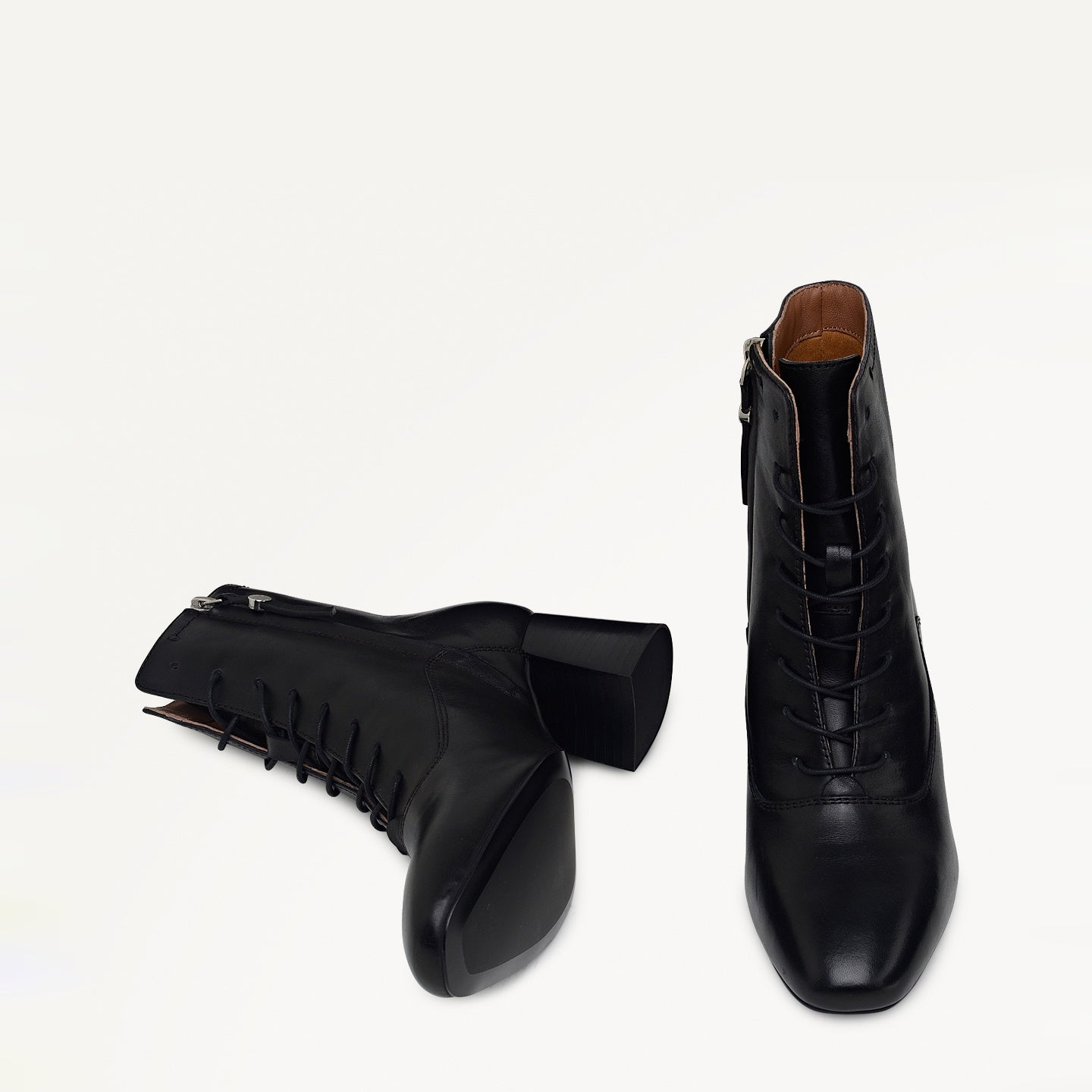 Victoria Gardens Heeled Lace Up Boot Black - 112543