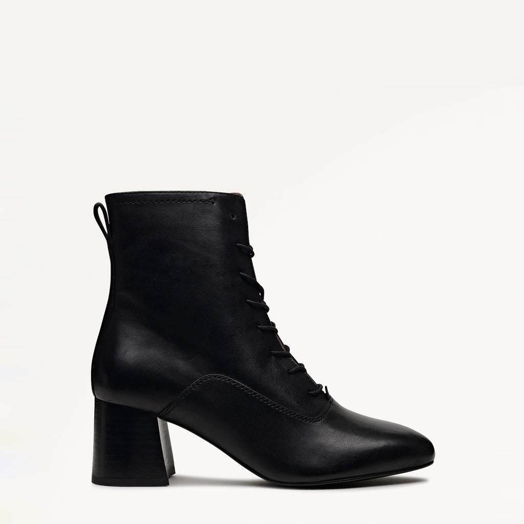 Victoria Gardens Heeled Lace Up Boot Black - 112543