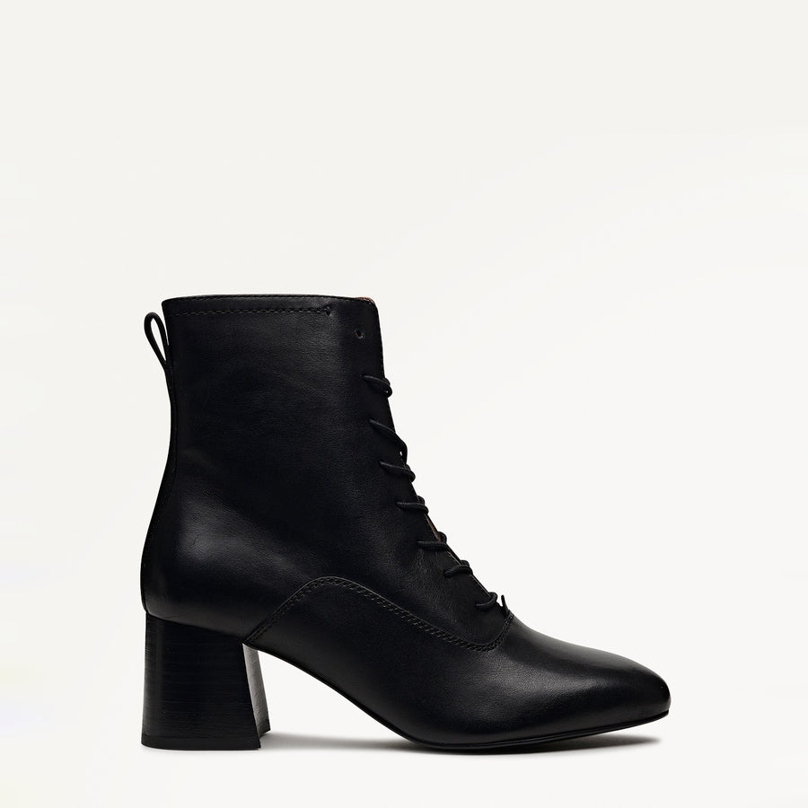 Victoria Gardens Heeled Lace Up Boot Black - 112543