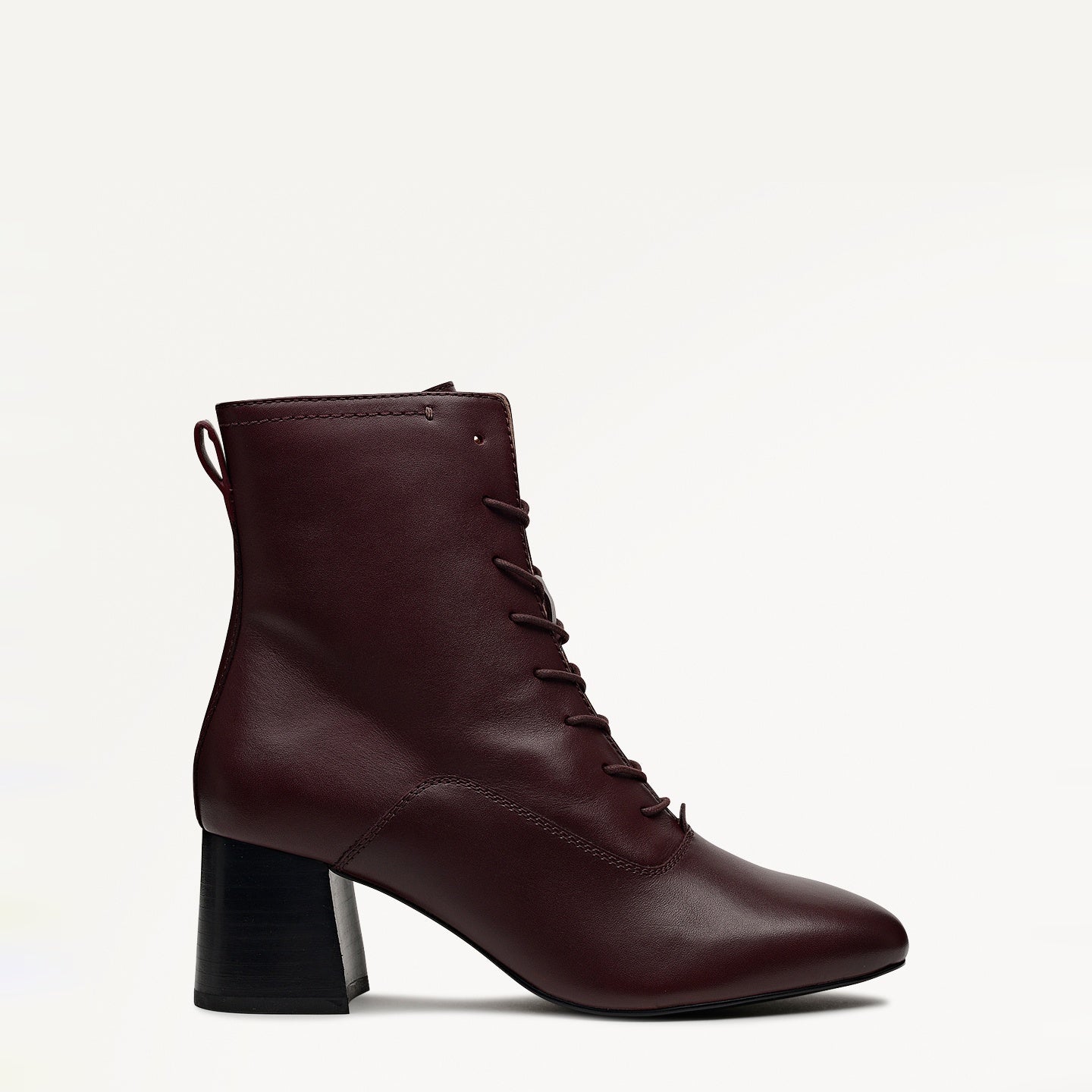 Victoria Gardens Heeled Lace Up Boot Dark Cherry - 112544