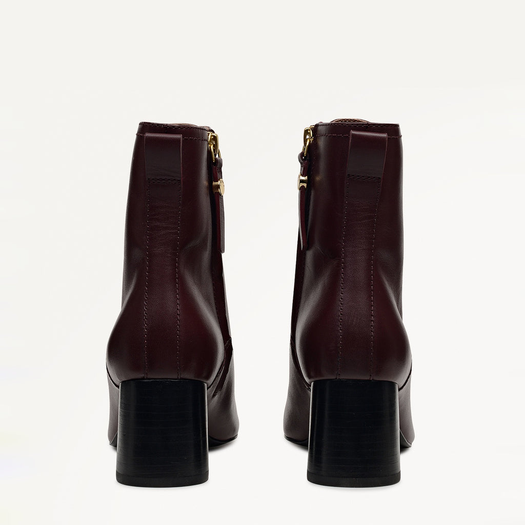 Victoria Gardens Heeled Lace Up Boot Dark Cherry - 112544