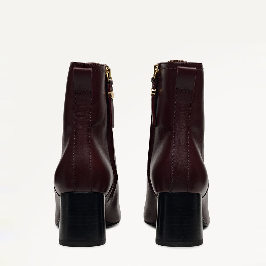 Victoria Gardens Heeled Lace Up Boot Dark Cherry - 112544