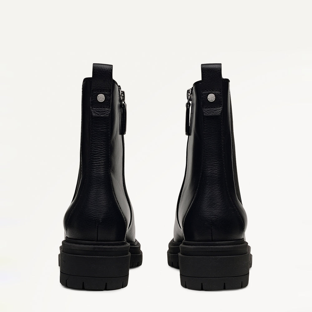 Durham Crescent Chunky Square Toe Chelsea Boot in Black - 112547