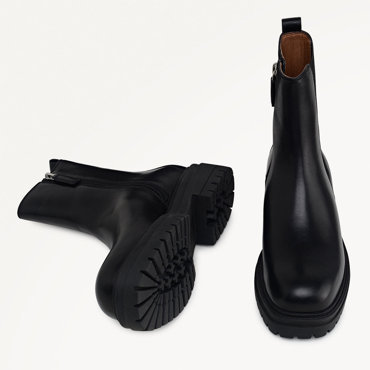 Durham Crescent Chunky Square Toe Chelsea Boot Black - 112547