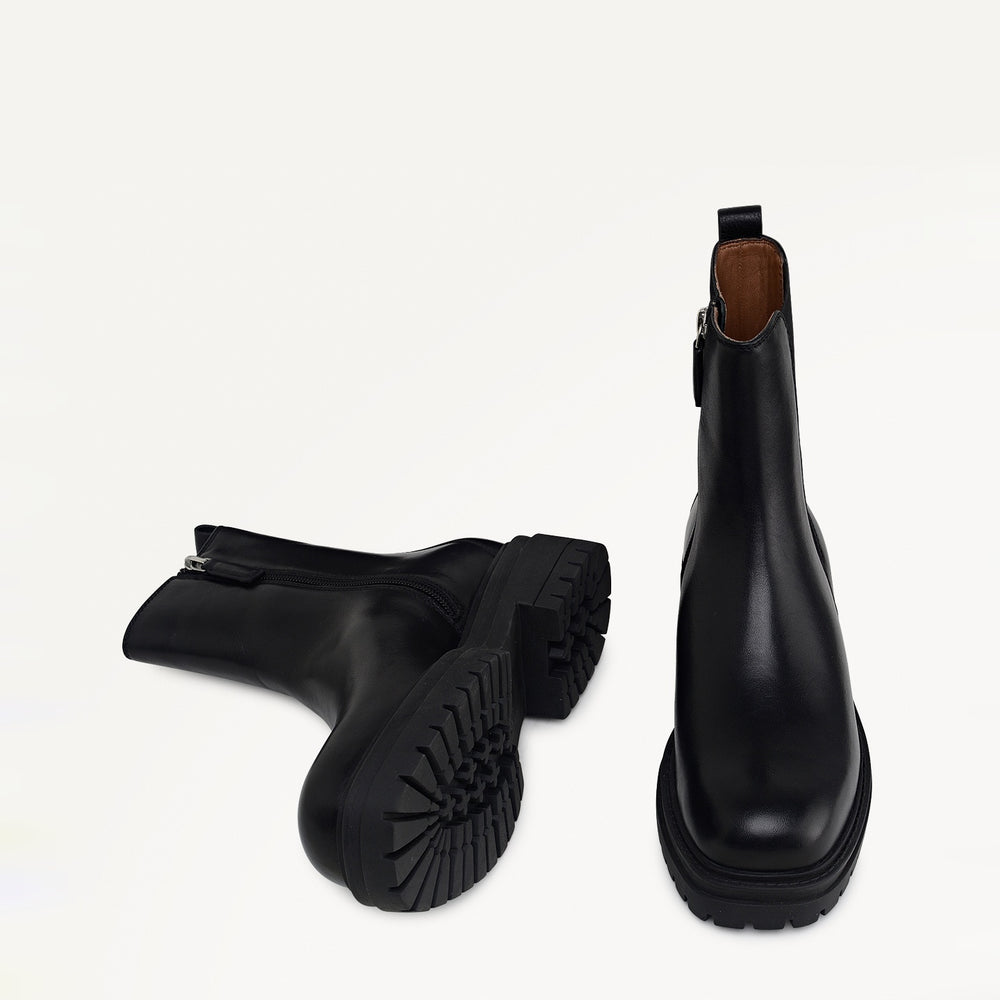 Durham Crescent Chunky Square Toe Chelsea Boot in Black - 112547