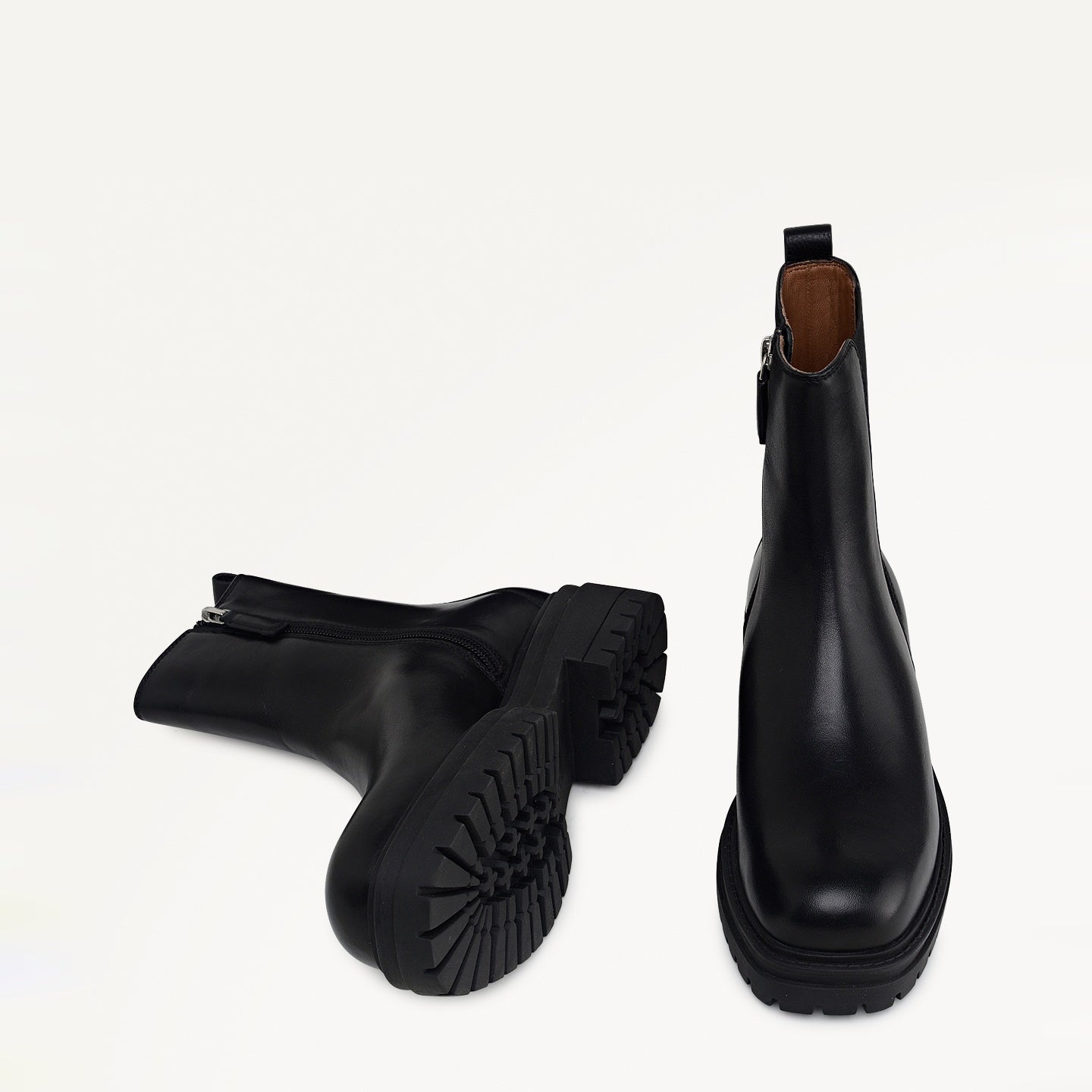 Durham Crescent Chunky Square Toe Chelsea Boot in Black - 112547