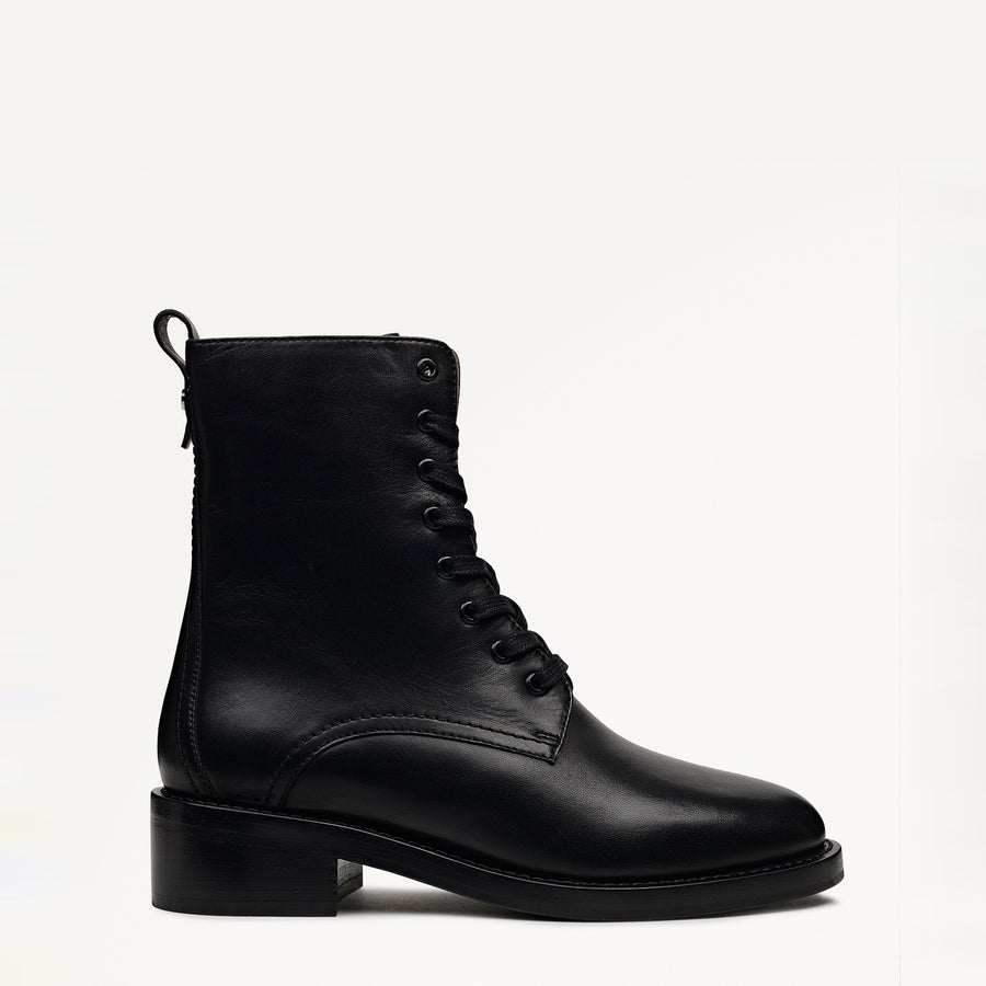 Rotherhithe Street Clean Military Lace Up Boot Black - 112548
