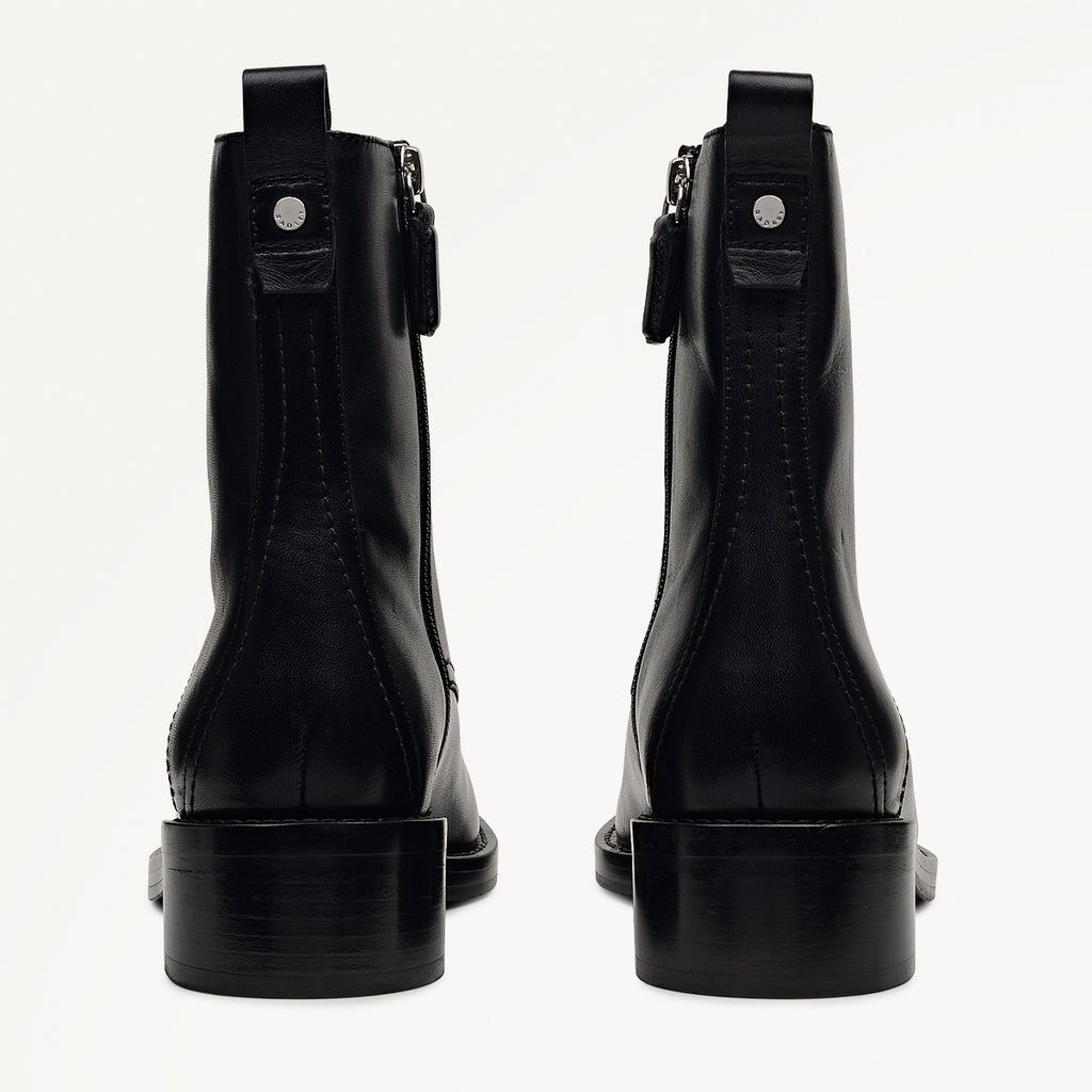 Rotherhithe Street Clean Military Lace Up Boot Black - 112548