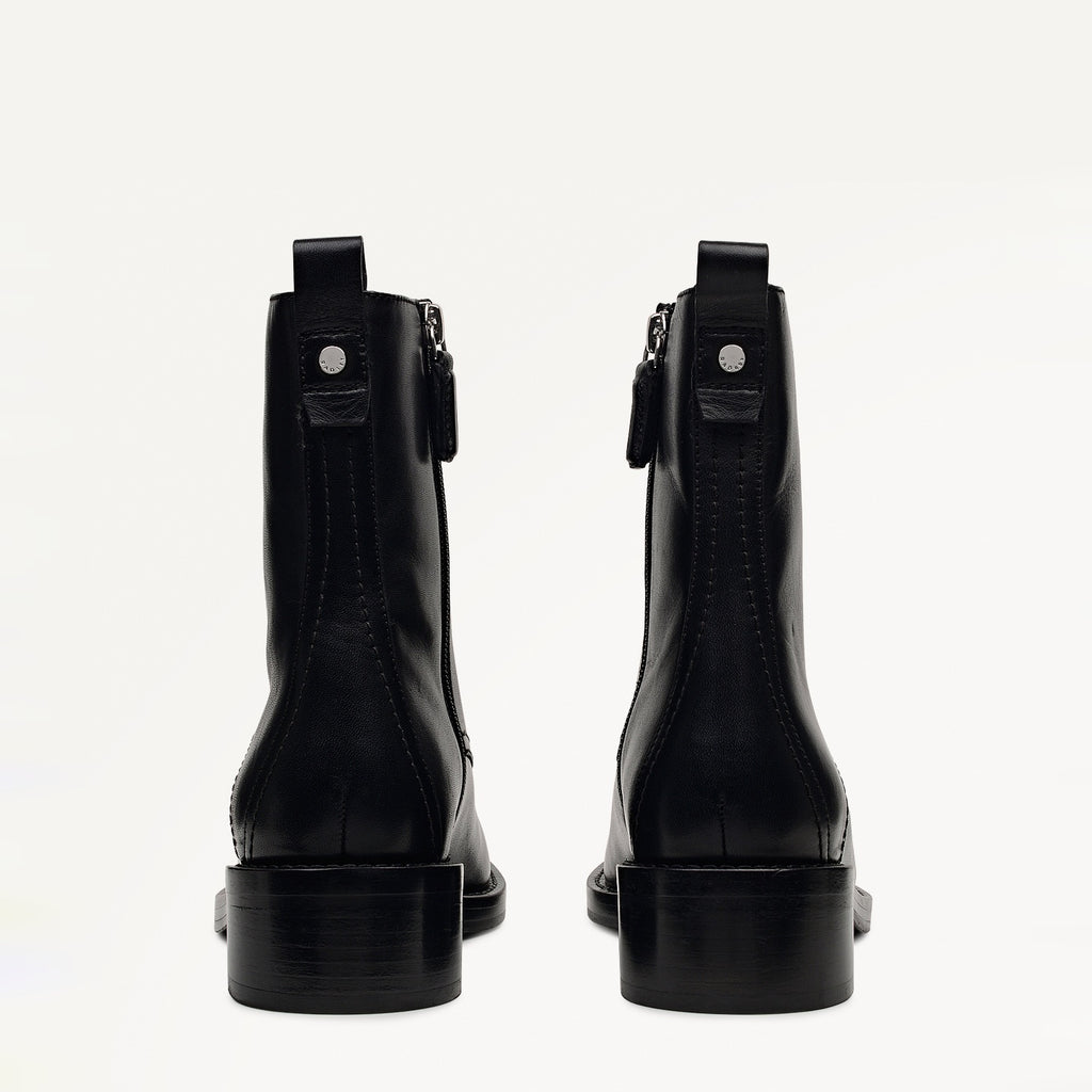 Rotherhithe Street Clean Military Lace Up Boot Black - 112548